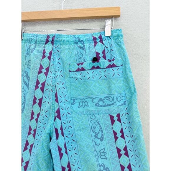 Vintage Cheetah Mervyns Mens Blue Purple Drawstring Swim Trunks Shorts Small - Picture 3 of 7